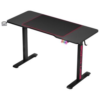 Electric Standing Desk Gaming Desks Sit Stand Table RGB Light Home Office.