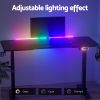 Electric Standing Desk Gaming Desks Sit Stand Table RGB Light Home Office. – Black