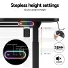 Electric Standing Desk Gaming Desks Sit Stand Table RGB Light Home Office. – Black