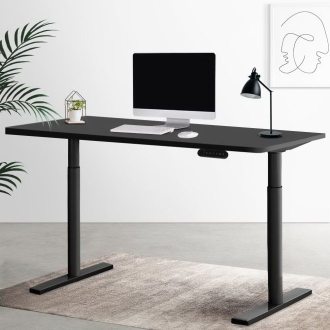 Electric Standing Desk Height Adjustable Sit Stand Desks Table – 120×60 cm, Black