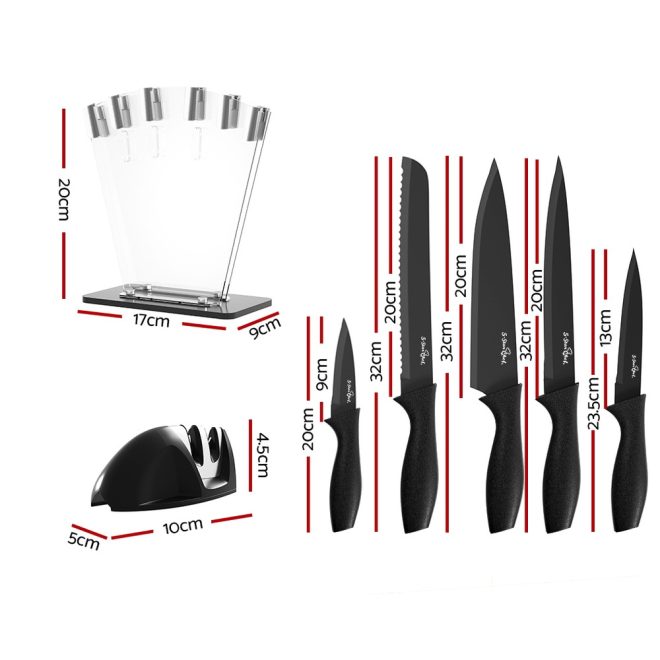 5-Star Chef Kitchen Knife Set Stainless Steel Non-stick with Sharpener – 7