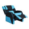 Kids Recliner Chair PU Leather Gaming Sofa Lounge Couch Children Armchair – Black and Blue