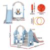 Kids Slide Swing Set Basketball Hoop Rings Outdoor Playground 170cm Blue