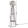 Floor Lamp 2 Tier Shelf Storage LED Light Stand Home Living Room Upright