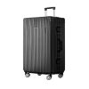 28″ Luggage Trolley Travel Suitcase Set TSA Hard Case Lightweight Aluminum Black