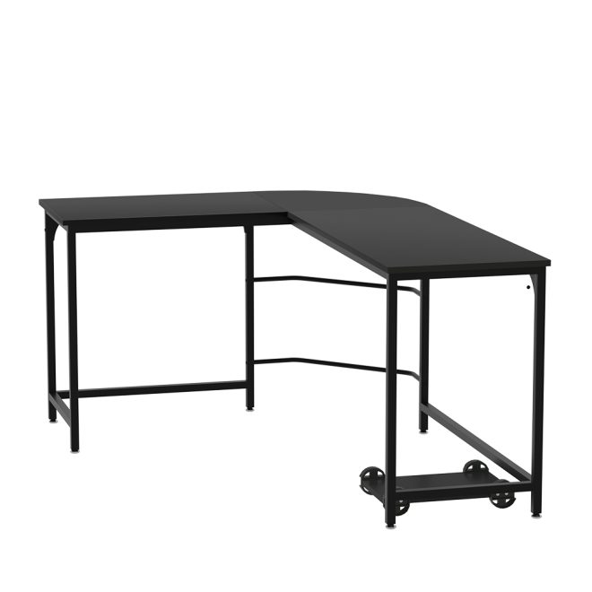 Corner Computer Desk L-Shaped Student Home Office Study Table Workstation – Black