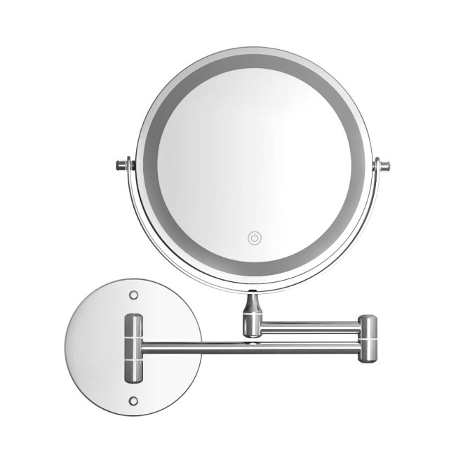 Extendable Makeup Mirror 10X Magnifying Double-Sided Bathroom Mirror – White