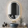 LED Wall Mirror With Light 50X75CM Bathroom Decor Oval Mirrors Vanity