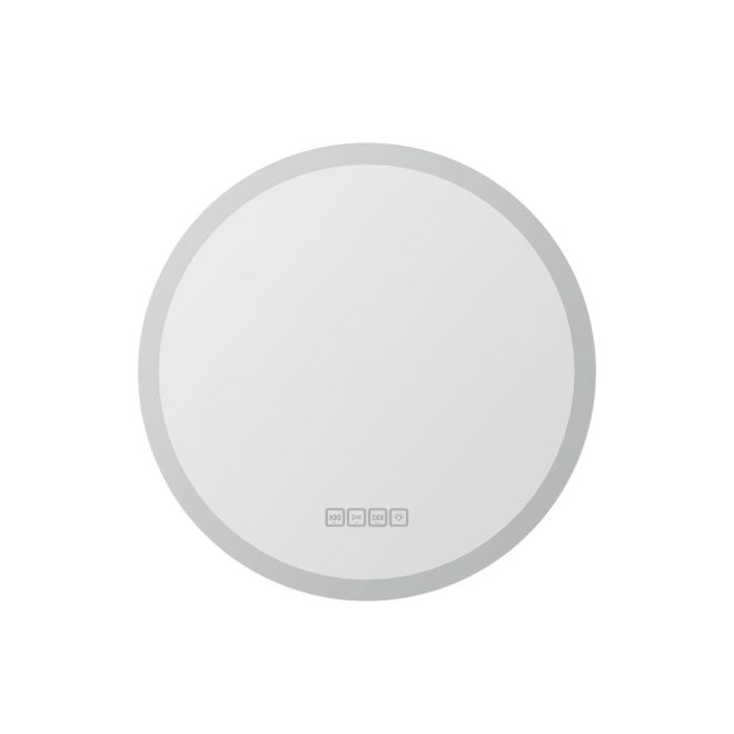 Bluetooth LED Wall Mirror With Light 50CM Bathroom Decor Round Mirrors