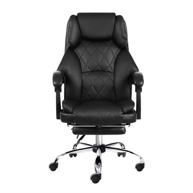 Executive Office Chair Leather Gaming Computer Desk Chairs Recliner – With Footrest