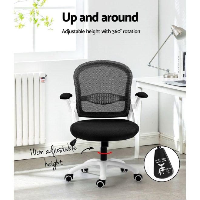 Office Chair Mesh Computer Desk Chairs Work Study Gaming Mid Back – Black