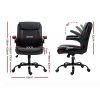 Office Chair Leather Computer Desk Chairs Executive Gaming Study – Black