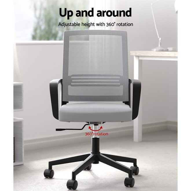 Mesh Office Chair Computer Gaming Desk Chairs Work Study Mid Back Grey