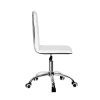 Office Chair Computer Desk Gaming Chairs PU Leather Low Back White