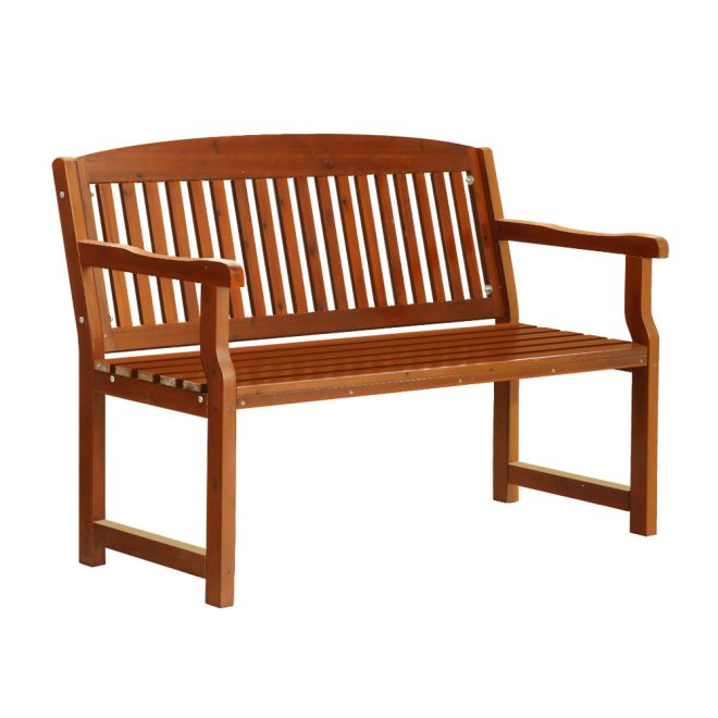 Outdoor Garden Bench Seat Wooden Chair Patio Furniture Timber Lounge – Brown