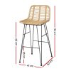 2 Piece Outdoor Bar Stools Wicker Dining Rattan Chair