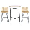 3-Piece Outdoor Bar Set Wicker Table Chairs Patio Bistro