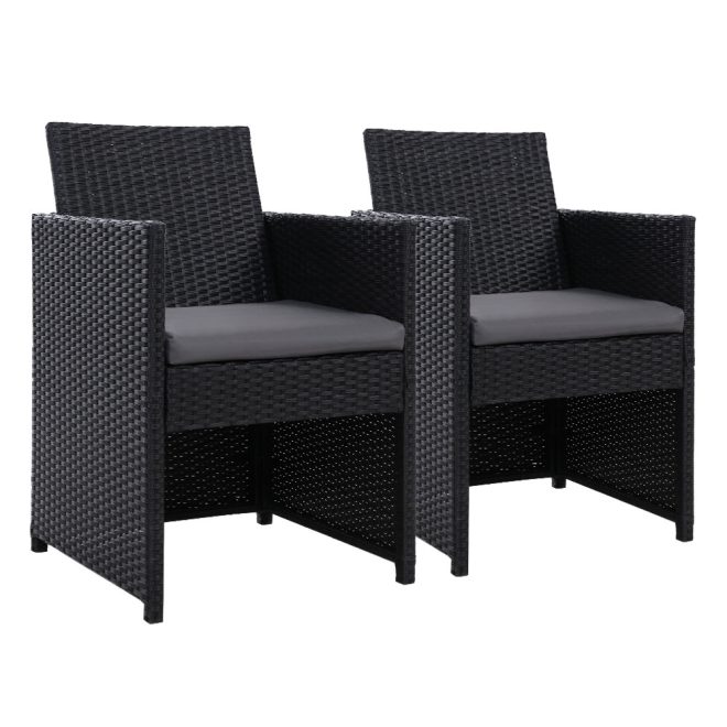 Outdoor Chairs Dining Patio Furniture Lounge Setting Wicker Garden – 2x chair