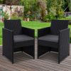 Outdoor Chairs Dining Patio Furniture Lounge Setting Wicker Garden – 2x chair