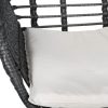 3PC Outdoor Furniture Bistro Set Lounge Setting Table Chairs Cushion Patio Grey