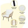 4-Piece Outdoor Sofa Set Rattan Lounge Setting Table Chairs