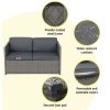 Outdoor Furniture Sofa Set Wicker Lounge Setting Table Chairs – 1 x 2-seater sofa + 2 x Single sofa + 1 x Table