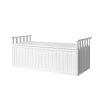 Outdoor Storage Bench Box 129cm Wooden Garden Toy Chest Sheds Patio Furniture XL White