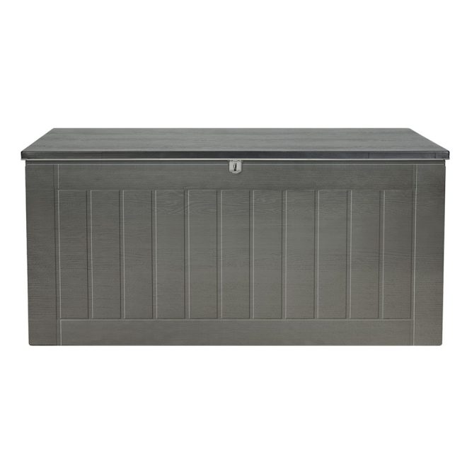 Outdoor Storage Box 830L Container Lockable Garden Bench Tool Shed Black