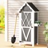 Outdoor Storage Cabinet Shed Box Wooden Shelf Chest Garden Furniture