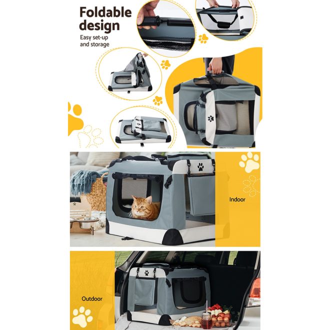 Pet Carrier Soft Crate Dog Cat Travel Portable Cage Kennel Foldable – 2XL