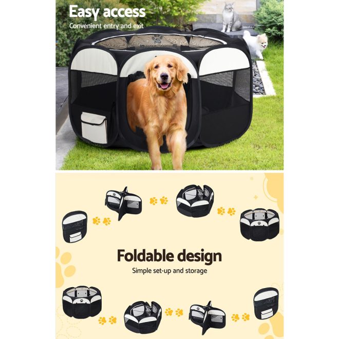 Dog Playpen Pet Playpen Enclosure Crate 8 Panel Play Pen Tent Bag Puppy Fence – 3XL