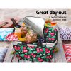 Folding Picnic Bag Basket Cooler Hamper Camping Hiking Insulated Lunch – Black