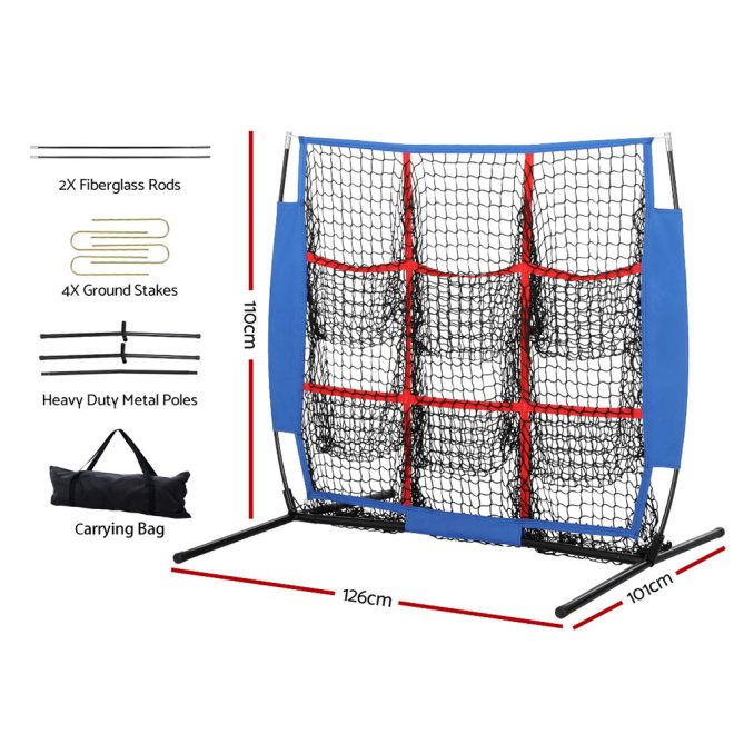 Soccer Net Baseball Pitching Football Goal Training Aid 9 Target Zone