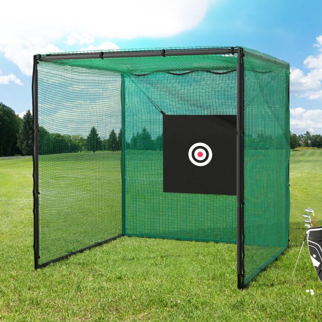 3m Golf Practice Net Hitting Cage with Steel Frame Baseball Training