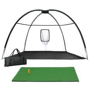 3.5m Golf Practice Net with Driving Mat Training Aid Target Hitting