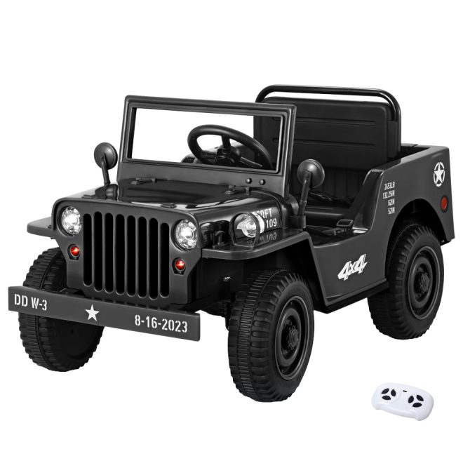 Kids Ride On Car Off Road Military Toy Cars 12V – Black