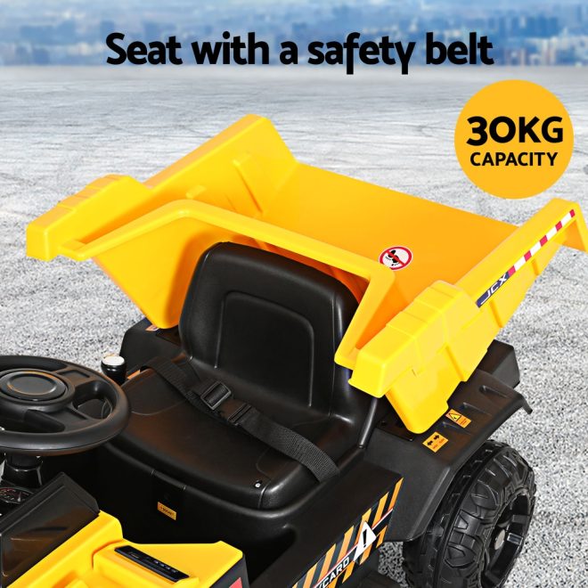 Kids Electric Ride On Car Dumptruck Loader Toy Cars 12V Yellow