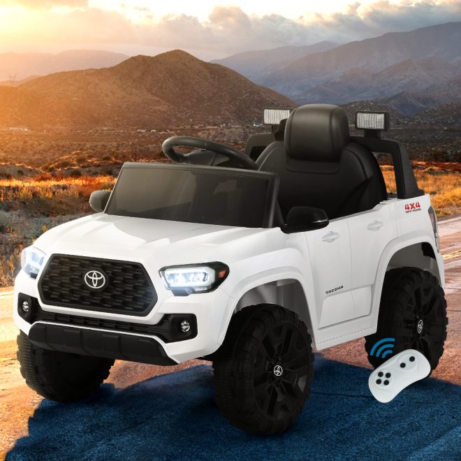 Toyota Ride On Car Kids Electric Toy Cars Tacoma Off Road Jeep 12V Battery – White