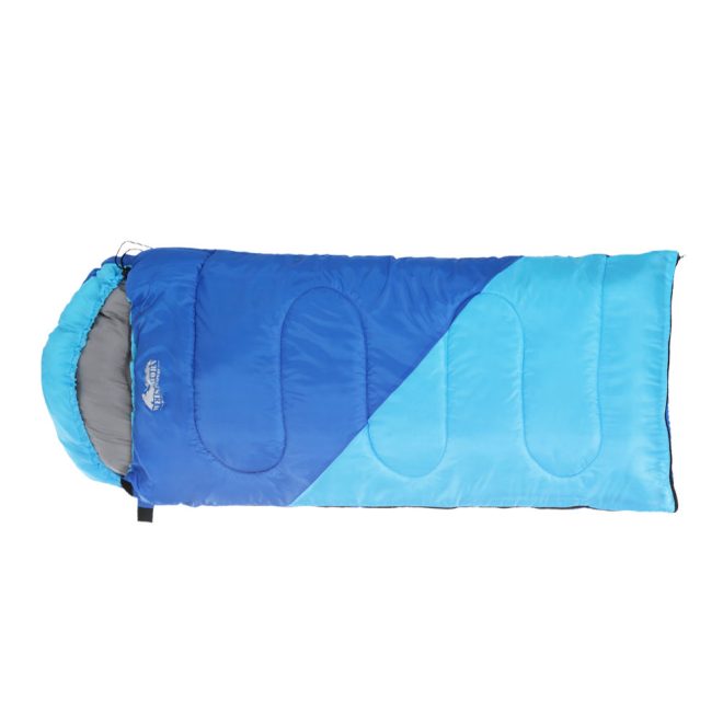 Sleeping Bag Kids Camping Hiking Winter – 172×70 cm, Blue