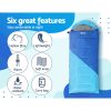 Sleeping Bag Kids Camping Hiking Winter – 172×70 cm, Blue