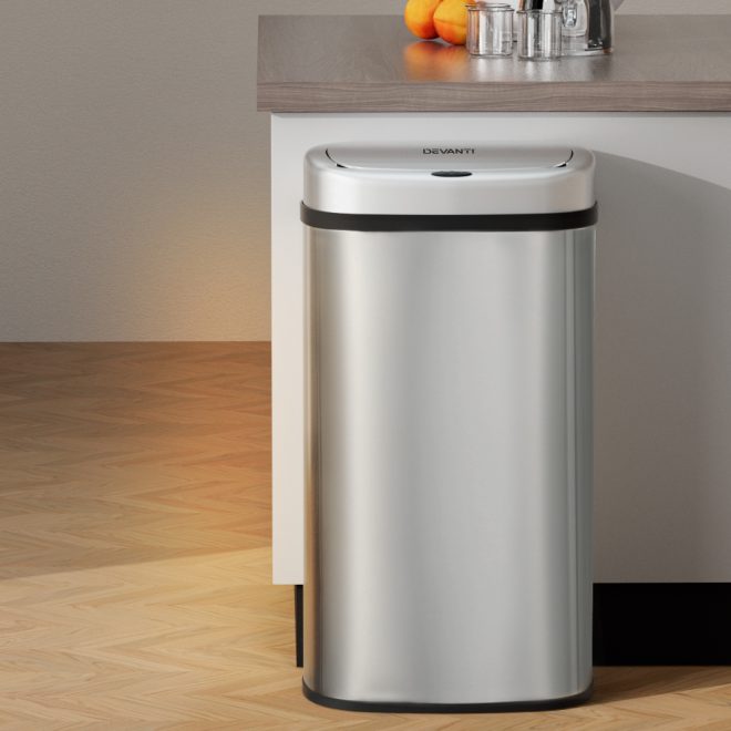 60L Sensor Bin Motion Rubbish Automatic Silver