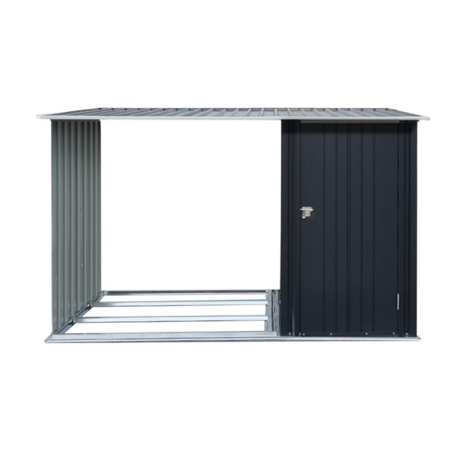 Garden Shed Sheds Outdoor Tool Storage Workshop House Galvanised Steel – 245x98x148 cm