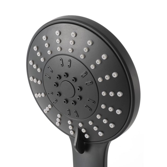 Handheld Shower Head 4.5″ High Pressure 5 Modes Poweful Round Black