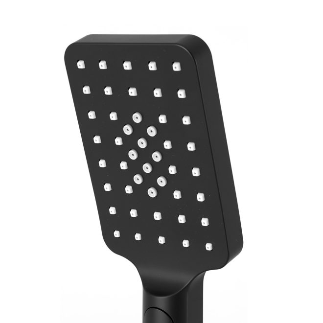 Handheld Shower Head 3.1” High Pressure 3 Spray Modes Square Black