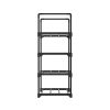 Shoe Rack Stackable Shelves 4 Tiers Shoes Storage Stand Black – 55x28x73 cm