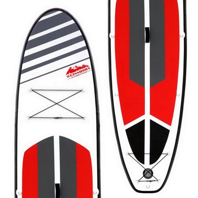 Stand Up Paddle Boards SUP 11ft Inflatable Surfboard Paddleboard Kayak – Black and White and Red