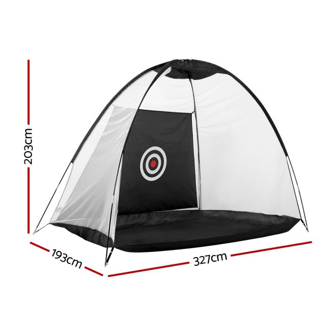 3M Golf Practice Net Tent Portable Training Aid Driving Target Mat Soccer – Black