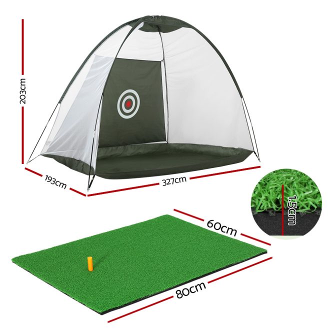 3M Golf Practice Net And Training Mat Set Driving Target Green