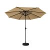 Outdoor Umbrella 2.7m Base Beach Pole Garden Tilt Sun Patio UV – Beige