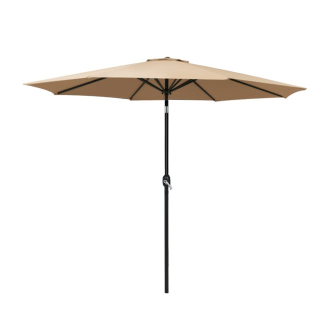 Outdoor Umbrella Umbrellas Beach Pole Garden Tilt Sun Patio UV 2.7m – Beige